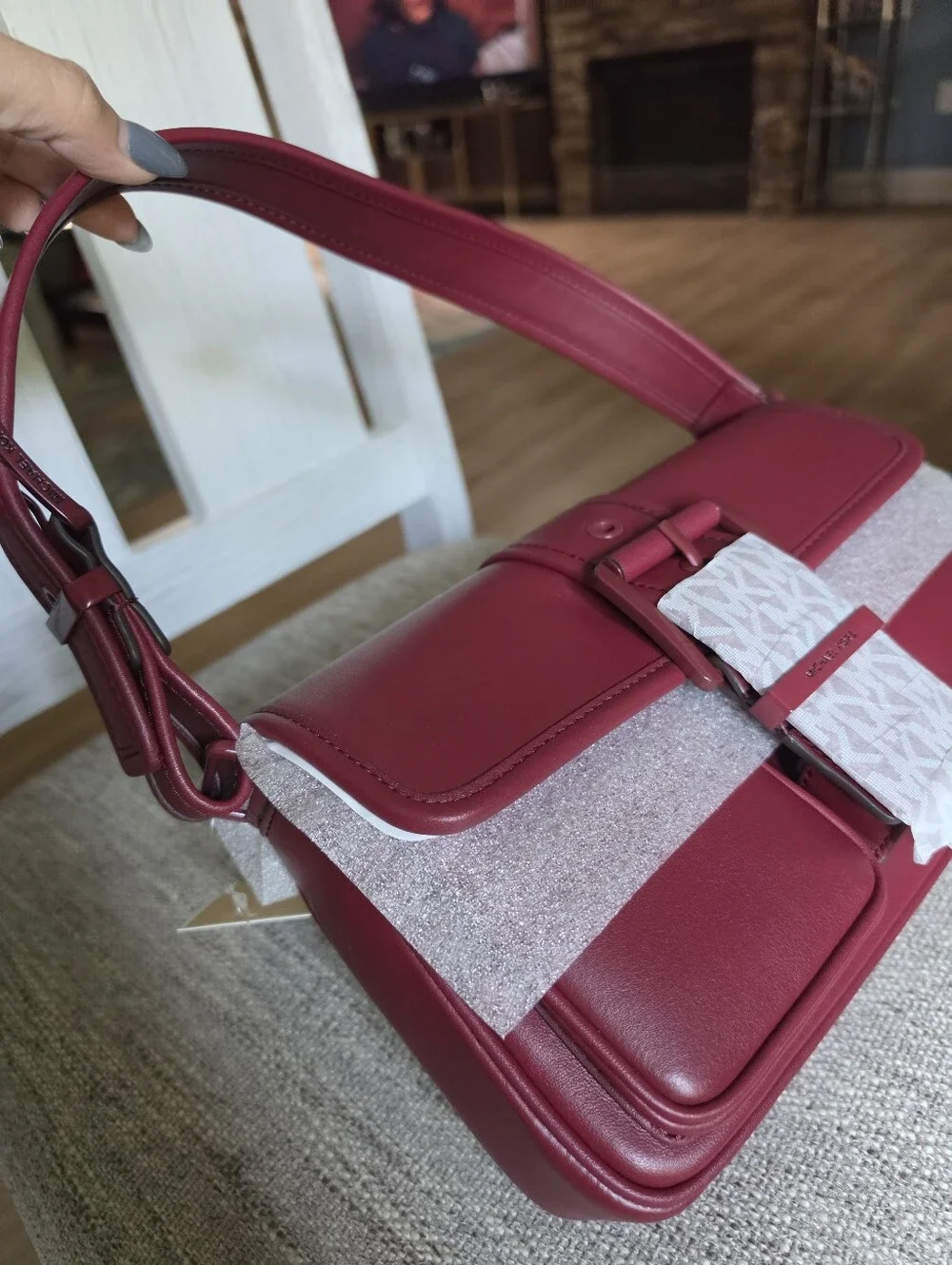 Michael Kors Burgundy Leather Shoulder Bag  Or Handbag
